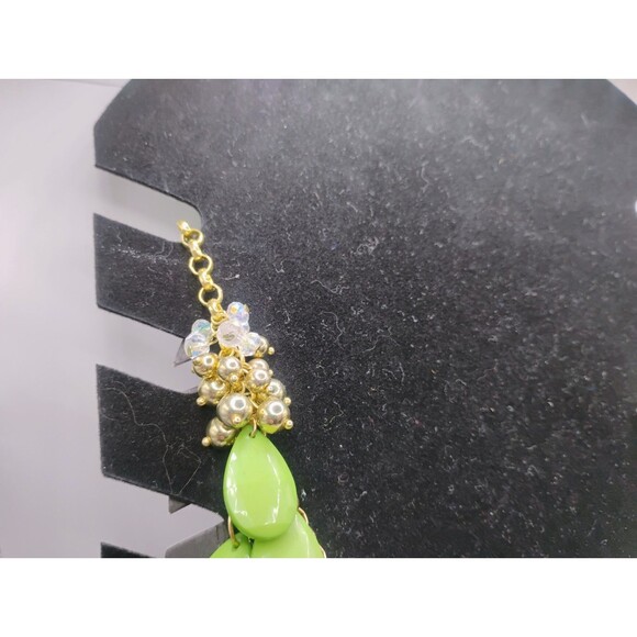 Vintage 90's New With Tag Woman’s Green Drop Bead Statement Bid Style Necklace - Picture 8 of 9